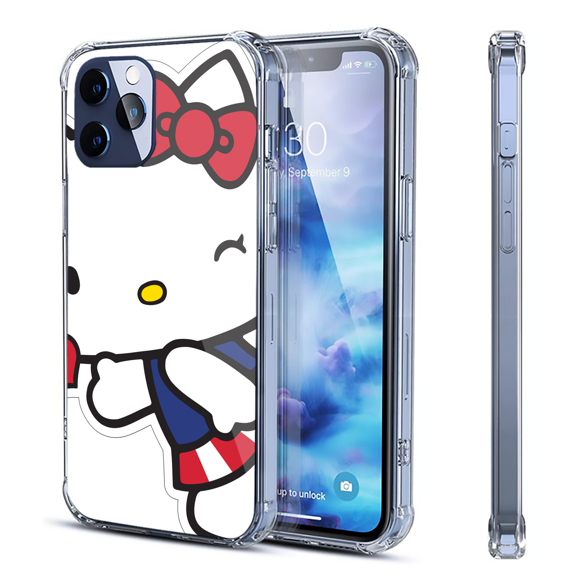 （画像用） Hello Kitty ハローキティ 【iPhone 12シリーズ対応】透明スマホケース（クリアソフトケース）